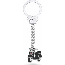 Silverize Vespa Motosiklet Gümüş Anahtarlık T63