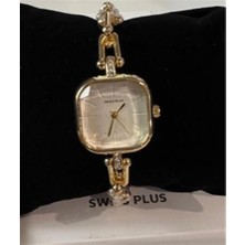  swiss plus woman   kadın kol saati  watch model-7 st0227kbl gold