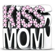 Fubena Kiss Mom Yazılı Boncuk Charm