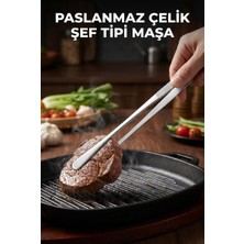 Evgereçlerim Yiyecek Servis Maşası 30CM Paslanmaz Çelik Air Fryer Şef Maşası