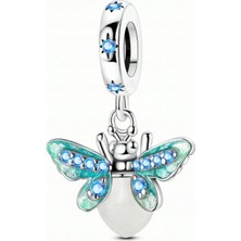 Fubena Karanlıkta Parıldayan Mavi Taşlı Ateşböceği Sallantılı Charm