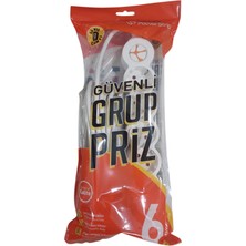  tuncmatik powerstrıp6 tsk19063 3 metre  ıec 66884-1:2022 standartı, fr (alev almaz) anahtarlı  6 lı  grup priz