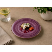 Bonnami Aura Blackberry Gourmet Düz Tabak 21 cm – Şık Porselen Servis Tabağı