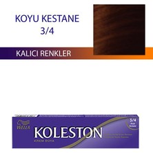 Wella Koleston 60 ml Koyu Kestane 3/4 Kalıcı Tüp Saç Boyası Canlı Renkler ve Kolay Uygulama