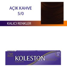 Wella Koleston Single Tüp Boya Açık Kahve 5/0 Kalıcı Saç Boyası 60 ml Parlak Renkler ve Kolay Uygulama