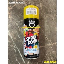 Dekor Pro 400ML Trafik Sarı Renk Sprey Boya Krom Sarı Sprey Boya Yüksek Kalite