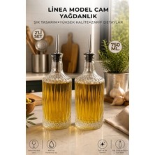 Nandy Home 2'li Set Linea Model Cam Yağdanlık 750 ml Paslanmaz Akıtmaz Uçlu Şişe