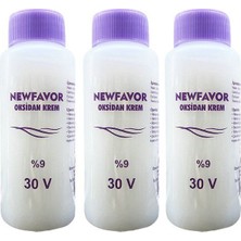 New Favor 3 Adet Oksidan Krem Saç Boya Sıvısı 9'luk 30 Volüme 60 ml