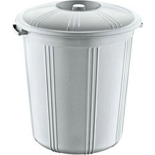 Royaleks Group 35 Lt Kapaklı Yuvarlak Plastik Büyük Boy Çöp Kovası Su Et Kovası Balkon Kovası Bahçe Kovası ROYALEKS-55642