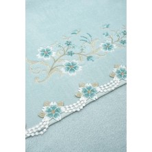 Arliva Sakura Kadife Nakışlı Çeyiz Havlusu Mint 30X50