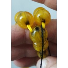 Zenaatkar 12,5mm Usta Mühürlü Hareli Sıkma Kehribar Tesbih