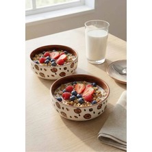 Evanilife Mocha Model El Yapımı Orta Boy Seramik Salata Kasesi - Diyet Bowl