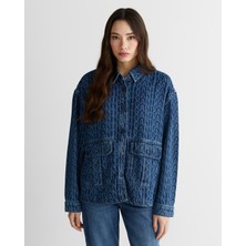 Gant Kadın Mavi Regular Fit Kot Ceket