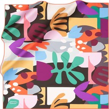 Cacharel Yeşil 90X90  Ipek Twill Eşarp