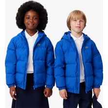Lacoste Çocuk Kapüşonlu Mavi Şişme Mont