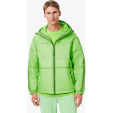 Lacoste Relaxed Fit Erkek Kapüşonlu Yeşil Mont
