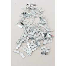 Royaleks Group Oya Abiye Bileklik Kolye Pleksi Metalik Plastik Pul Gümüş Renk 24 Gram 300 Adet - BNC568