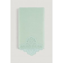 Arliva Sedef Kadife Nakışlı Çeyiz Havlusu Mint 50X85