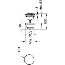 Vitra Origin Basmalı Lavabo Süzgeci A4514974 Evrensel - Yuvarlak - Soft Altın