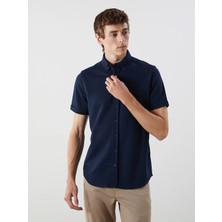 LC Waikiki Lacivert Regular Fit Kısa Kollu Erkek Gömlek