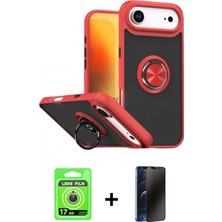 İlk El Grup Pilelistore™ iPhone 17 Air Kılıf Yörünge Çizgi - Siyah 3D Antistatik Hayalet Cam Ekran Koruyucu + Raze Metal Kamera Lens - Gs