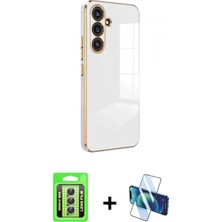 İlk El Grup Pilelistore™ Galaxy A24 4g Kılıf Yankı Serisi - Siyah 3D Antistatik Seramik Nano Ekran Koruyucu + Raze Metal Kamera Lens - Gs