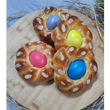 Seymen Delights Osternest - Renkli Yumurtalı Paskalya Çöreği Yuvası 4 Adet
