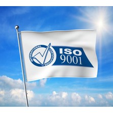 Iso 9001 Kalite Belgelendirme Bayrağı Premium Raşel Kumaş 100X150 cm