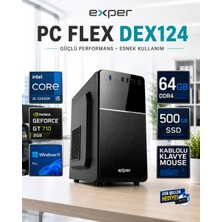 Exper Pc Flex DEX124 Intel Core I5-12400F 64 GB Ddr4 500 GB SSD Nvidia Geforce GT710 2 GB Windows 11 Pro Masaüstü Bilgisayar DEX124RNP07
