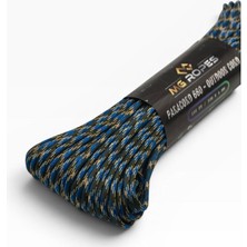 Mg Ropes Bileklik ve Outdoor Polyester Paracord Ip 4 mm 660 Lb 30 Metre Mavi Haki Gold Desen (10 Çekirdek)