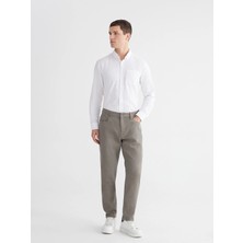 LC Waikiki Haki Slim Fit Gabardin Erkek Chino Pantolon