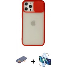 Pileli Store Pilelistore™ iPhone 12 Pro Max Kılıf Vadi Çizgi - Siyah 3D Antistatik Cam Ekran Koruyucu + Renkli Kamera Lens Koruma Cam - Tu