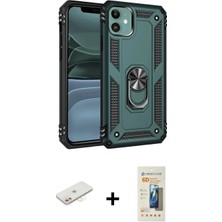 İlk El Grup Pilelistore™ iPhone 11 Kılıf Ahenk Klasik Koleksiyonu - Siyah 6d Mat Seramik Hayalet Nano Ekran Koruyucu + Renkli Kamera Lens Koruma Cam - Sı