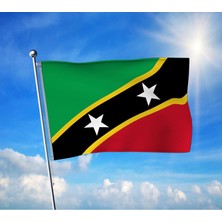 Saint Kitts ve Nevis Bayrağı Premium Raşel Kumaş 100X150 cm