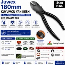 Juwex 180MM Yaylı Kuyumcu Yan Keski 0-3 mm Yumuşak ve Standart Tel Kesme, Sıfır Kapanan Ağız