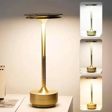 Dunai Eskitme Gold Kasa Dokunmatik Şarjlı Masa Lambası – 3 Renk Işık Modlu, LED Aydınlatmalı, Mod