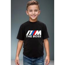 Widi Araba Baskılı %100 Pamuk Premium Erkek Çocuk Kız Çocuk Siyah T-Shirt