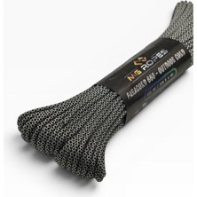 Mg Ropes Bileklik ve Outdoor Polyester Paracord Ip 4 mm 660 Lb 30 Metre Beyaz Siyah Desen (10 Çekirdek)