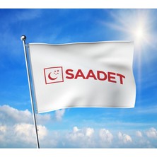Saadet Partisi Beyaz Bayrağı Premium Raşel Kumaş 100X150 cm
