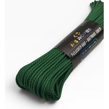 Mg Ropes Bileklik ve Outdoor Polyester Paracord Ip 4 mm 660 Lb 30 Metre Çim Yeşili Siyah Desen (10 Çekirdek)