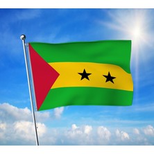 Sao Tome ve Principe Bayrağı Premium Raşel Kumaş 100X150 cm