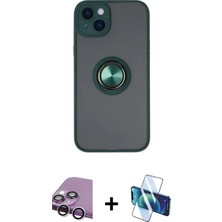 İlk El Grup Pilelistore™ iPhone 14 Kılıf Yörünge Çizgi - Siyah 3D Antistatik Cam Ekran Koruyucu + Raze Metal Kamera Lens - Gs