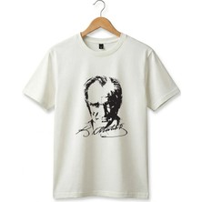 Widi Unisex 23 Nisan Mustafa Kemal Atatürk Baskılı %100 Pamuk Bisiklet Yaka Kısa Kol Çocuk T-Shirt