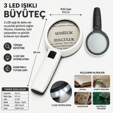 Neler Geldi Neler 3 Ledli 10X95MM Işıklı Mercekli El Büyüteci Okuma Tamir Kitap Çalışma Için Işıklı Okul Büyüteç