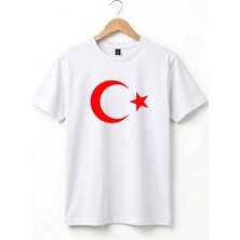 Widi Unisex Türkiye Ay Yıldız Bayrak Baskılı Regular Fit %100 Pamuk Bisiklet Yaka Kısa Kol Çocuk T-Shirt