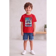 Widi Erkek Çocuk Siyah Oyun Baskılı Tişört - Level Up Temalı T-Shirt