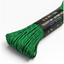 Mg Ropes Bileklik ve Outdoor Polyester Paracord Ip 4 mm 660 Lb 30 Metre Çim Yeşili Beyaz (10 Çekirdek)