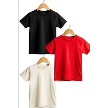 Widi Regular Fit %100 Pamuk Kısa Kollu 3'lü Çocuk T-Shirt