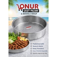 Muhtelif Paslanmaz Çelik Çiğ Köfte Tepsisi Leğen No : 1  Derinlik : 6 cm Çapı: 38 cm