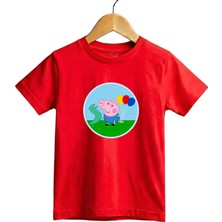 Widi Domuz ve Dinazor Baskılı Regular Fit %100 Pamuk Kısa Kollu Çocuk T-Shirt